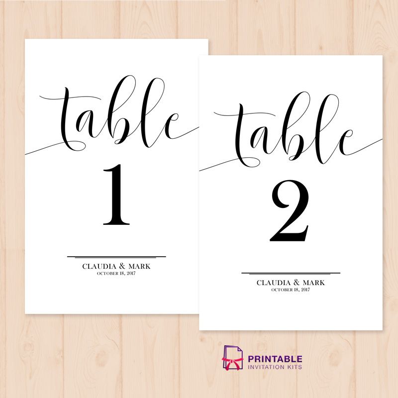 Tables Numbers Loose Printable PDF Template easy to edit and print